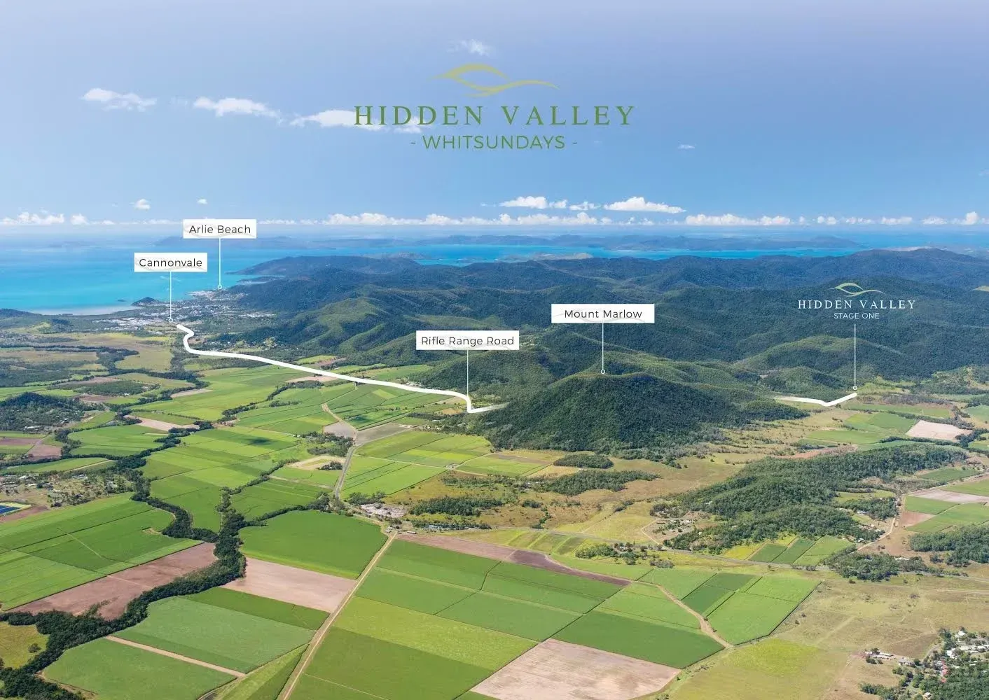 Aerial over the Hidden Valley estate